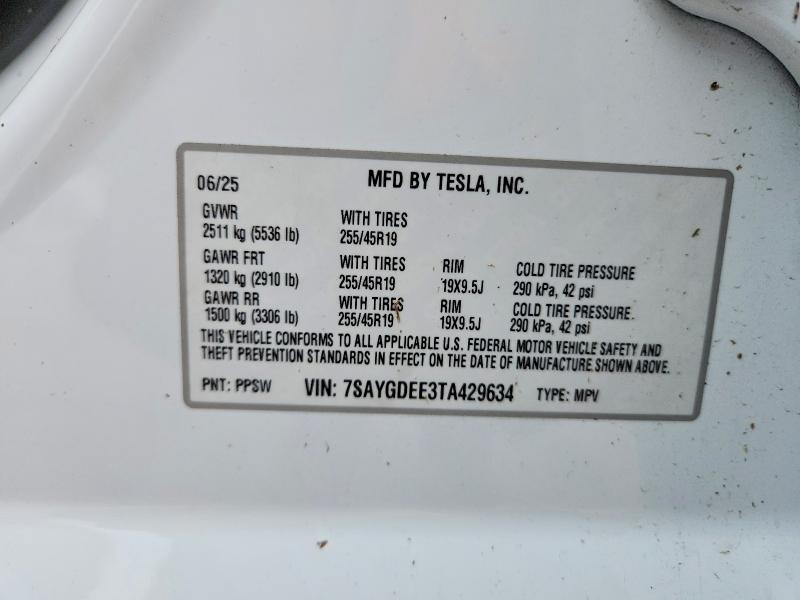 Продажа на аукционе авто 2026 Tesla Model Y, vin: 7SAYGDEE3TA429634, номер лота: 53228286