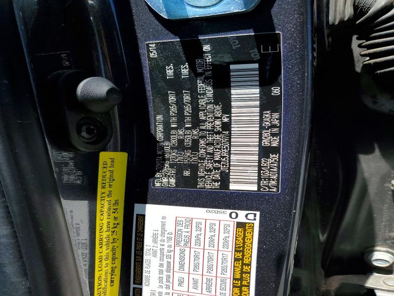 2014 Toyota 4runner მანქანა იყიდება აუქციონზე, vin: JTEZU5JR9E5079714, აუქციონის ნომერი: 54205146