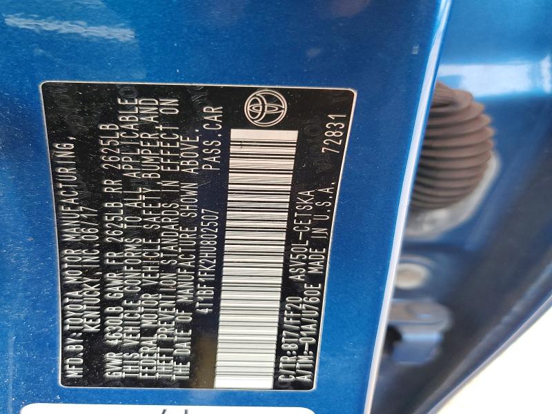 53176946 :رقم المزاد ، 4T1BF1FK2HU802507 vin ، 2017 Toyota Camry مزاد بيع