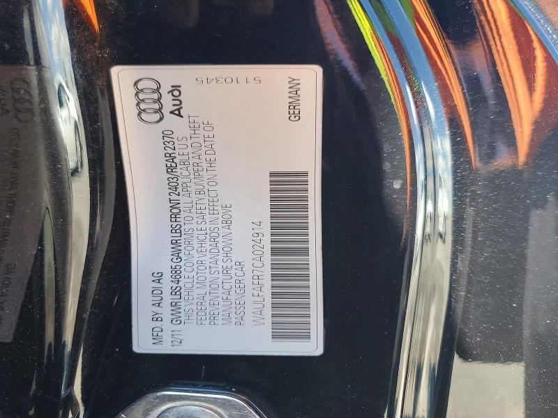 2012 Audi A5 მანქანა იყიდება აუქციონზე, vin: WAULFAFR7CA024914, აუქციონის ნომერი: 53253176