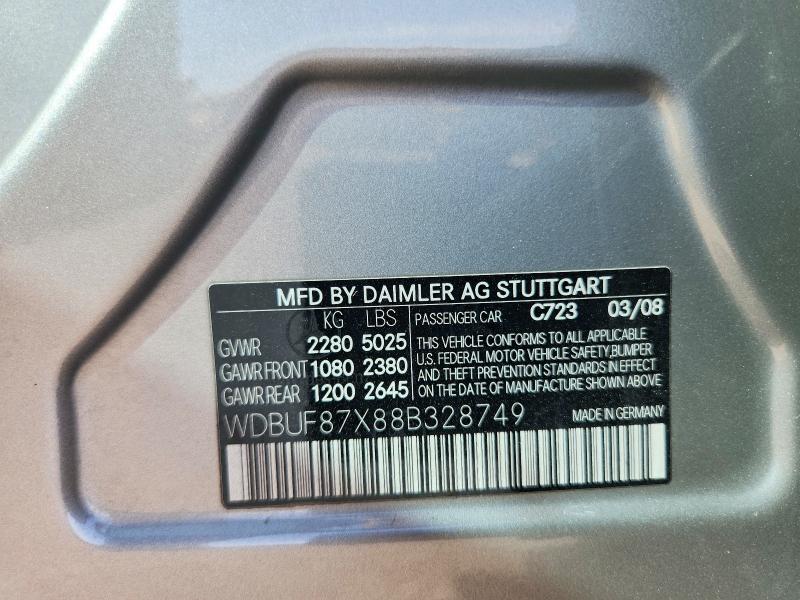 Aukcja sprzedaży 2008 Mercedes-benz E, vin: WDBUF87X88B328749, numer aukcji: 54485976