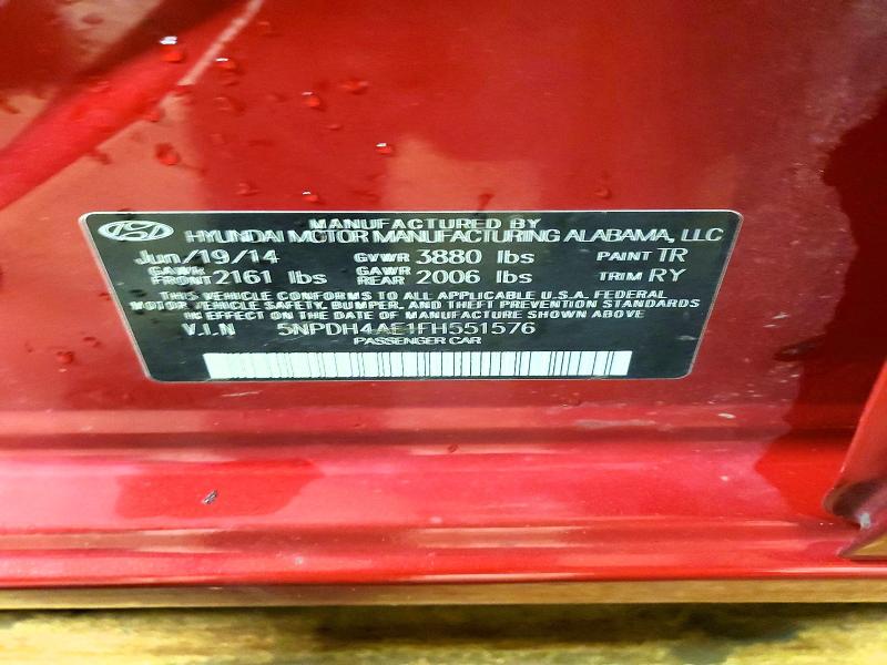 Продажа на аукционе авто 2015 Hyundai Elantra, vin: 5NPDH4AE1FH551576, номер лота: 52818146