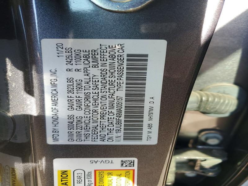 Aukcja sprzedaży 2021 Acura Tlx, vin: 19UUB6F49MA005157, numer aukcji: 52512066