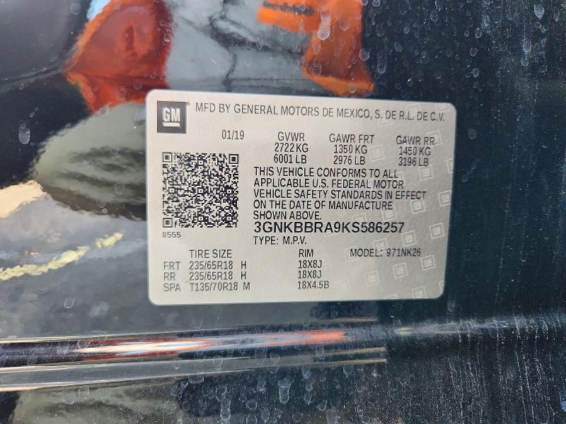 Aukcja sprzedaży 2019 Chevrolet Blazer, vin: 3GNKBBRA9KS586257, numer aukcji: 51854466