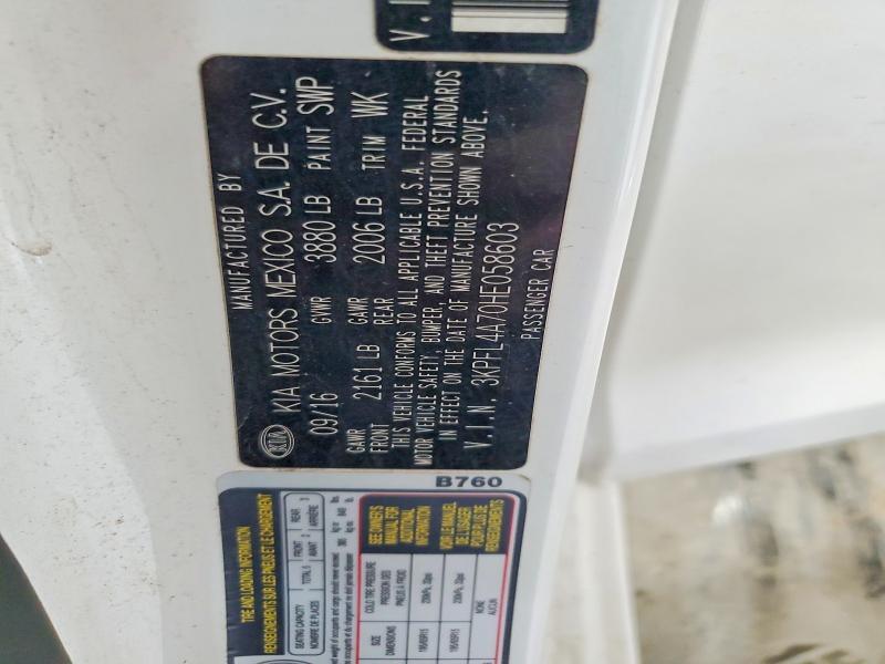 54441396 :رقم المزاد ، 3KPFL4A70HE058603 vin ، 2017 Kia Forte مزاد بيع