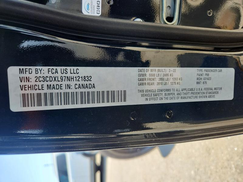 Продаж на аукціоні авто 2022 Dodge Charger, vin: 2C3CDXL97NH121832, номер лоту: 54820656
