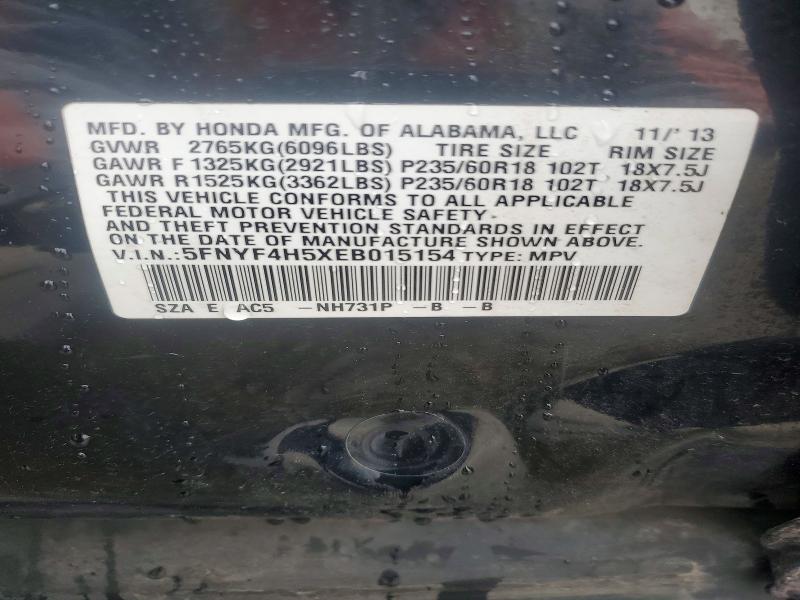 Aukcja sprzedaży 2014 Honda Pilot, vin: 5FNYF4H5XEB015154, numer aukcji: 54614886