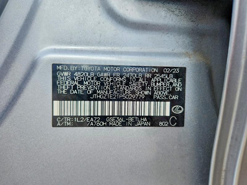 2023 Lexus Is მანქანა იყიდება აუქციონზე, vin: JTHGZ1E21P5029779, აუქციონის ნომერი: 54424596