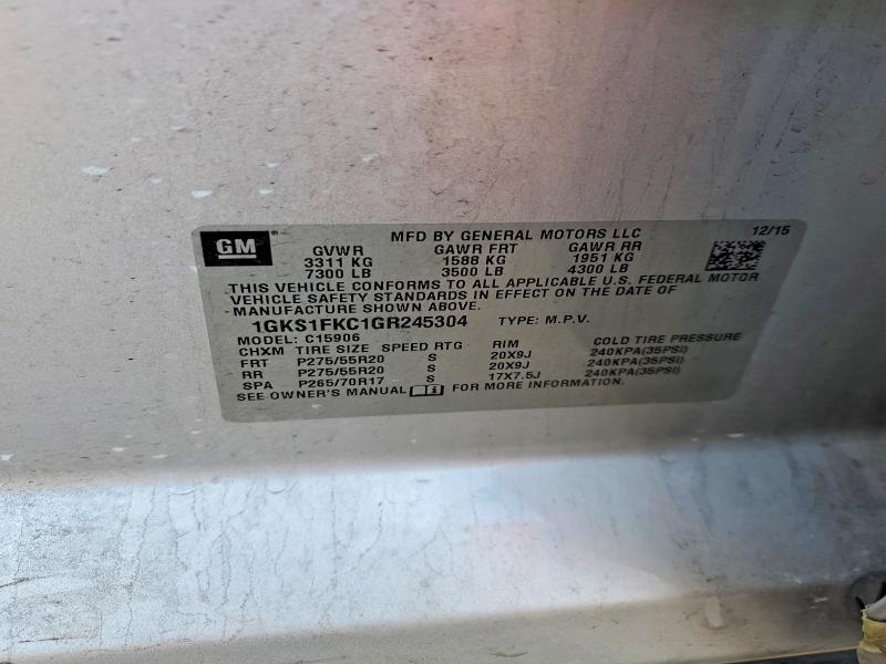 53046416 :رقم المزاد ، 1GKS1FKC1GR245304 vin ، 2016 Gmc Yukon Xl مزاد بيع