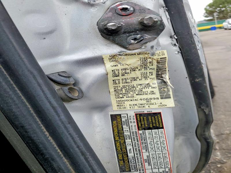 2010 Nissan Frontier მანქანა იყიდება აუქციონზე, vin: 1N6AD0CW2AC406898, აუქციონის ნომერი: 54800746
