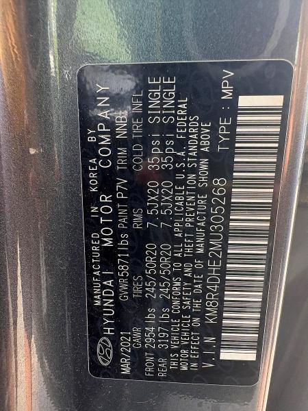 Auction sale of the 2021 Hyundai Palisade, vin: KM8R4DHE2MU305268, lot number: 55421816