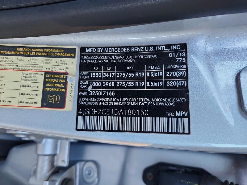 Продаж на аукціоні авто 2013 Mercedes-benz Gl, vin: 4JGDF7CE1DA180150, номер лоту: 54464626