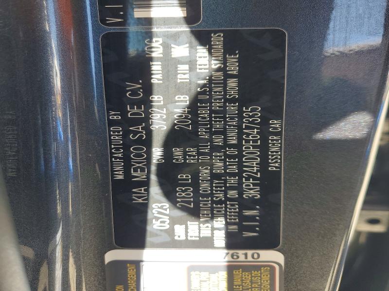 Продажа на аукционе авто 2023 Kia Forte, vin: 3KPF24AD0PE647335, номер лота: 52966606