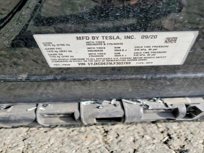 Aukcja sprzedaży 2020 Tesla Model X, vin: 5YJXCDE29LF303789, numer aukcji: 52417496