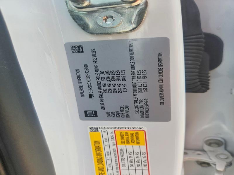 Продаж на аукціоні авто 2024 Chevrolet Suburban, vin: 1GNSCCKD3RR235090, номер лоту: 54881526
