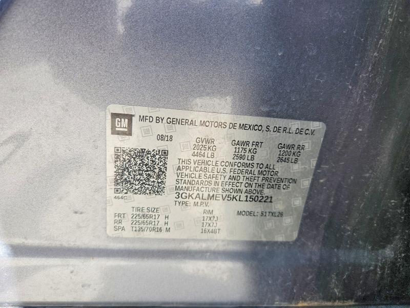 Aukcja sprzedaży 2019 Gmc Terrain, vin: 3GKALMEV5KL150221, numer aukcji: 55073886