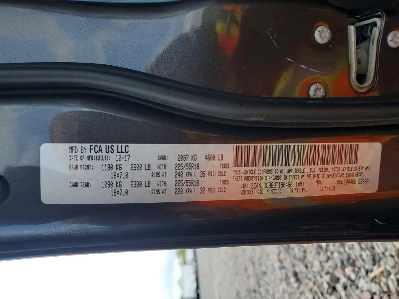 2018 Jeep Compass მანქანა იყიდება აუქციონზე, vin: 3C4NJDCB6JT190480, აუქციონის ნომერი: 53552436