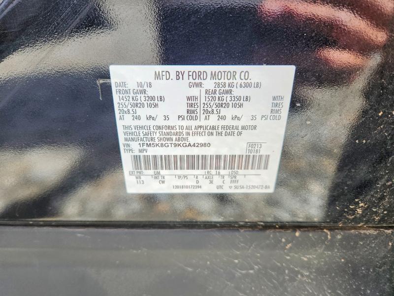 Aukcja sprzedaży 2019 Ford Explorer, vin: 1FM5K8GT9KGA42980, numer aukcji: 53896086