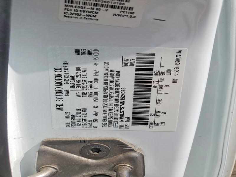 2022 Ford Transit Connect მანქანა იყიდება აუქციონზე, vin: NM0LS7S74N1524373, აუქციონის ნომერი: 51011876