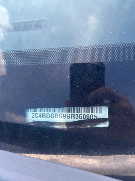 54627596 :رقم المزاد ، 2C4RDGBG9GR350905 vin ، 2016 Dodge Grand Caravan مزاد بيع