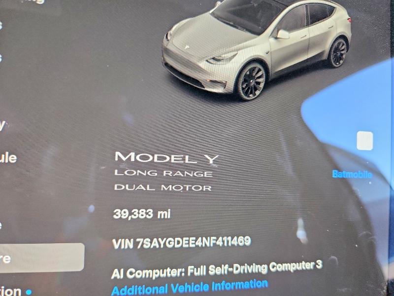 Продажа на аукционе авто 2022 Tesla Model Y, vin: 7SAYGDEE4NF411469, номер лота: 54871176