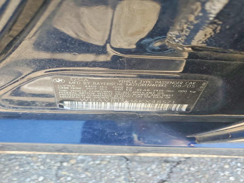 Продажа на аукционе авто 2006 Bmw 325, vin: WBAVB13516KX48571, номер лота: 55372186