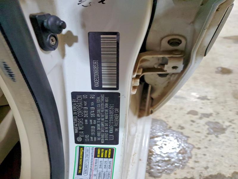 2006 Kia Rio მანქანა იყიდება აუქციონზე, vin: KNADE123066085361, აუქციონის ნომერი: 53650746