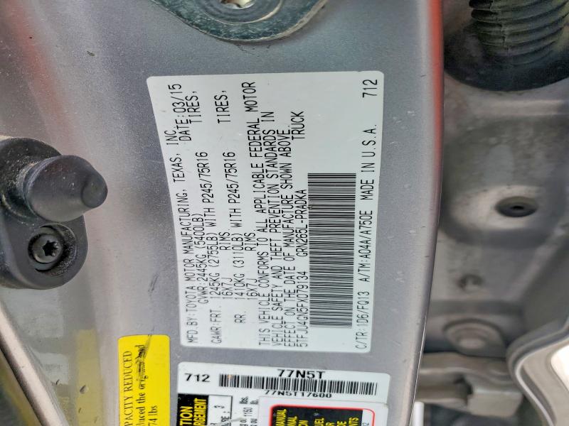52145696 :رقم المزاد ، 5TFJU4GN5FX079134 vin ، 2015 Toyota Tacoma مزاد بيع