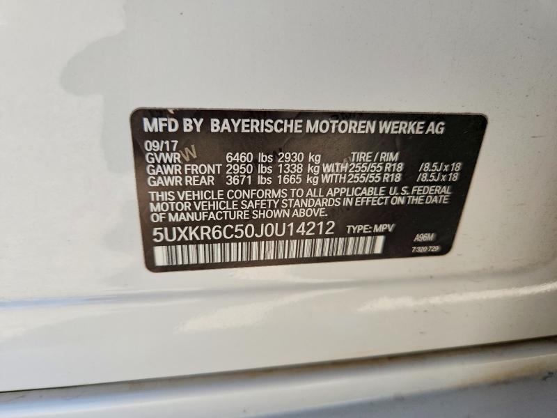 Продажа на аукционе авто 2018 Bmw X5, vin: 5UXKR6C50J0U14212, номер лота: 54456006