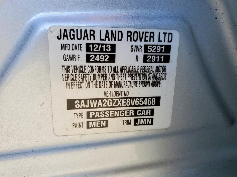2014 Jaguar Xjl მანქანა იყიდება აუქციონზე, vin: SAJWA2GZXE8V65468, აუქციონის ნომერი: 55613246