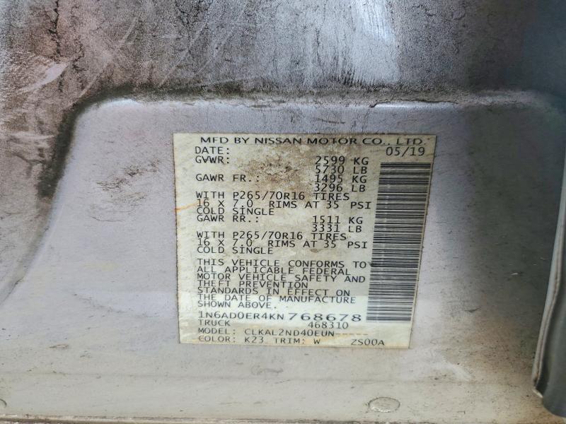 Aukcja sprzedaży 2019 Nissan Frontier, vin: 1N6AD0ER4KN768678, numer aukcji: 55378446