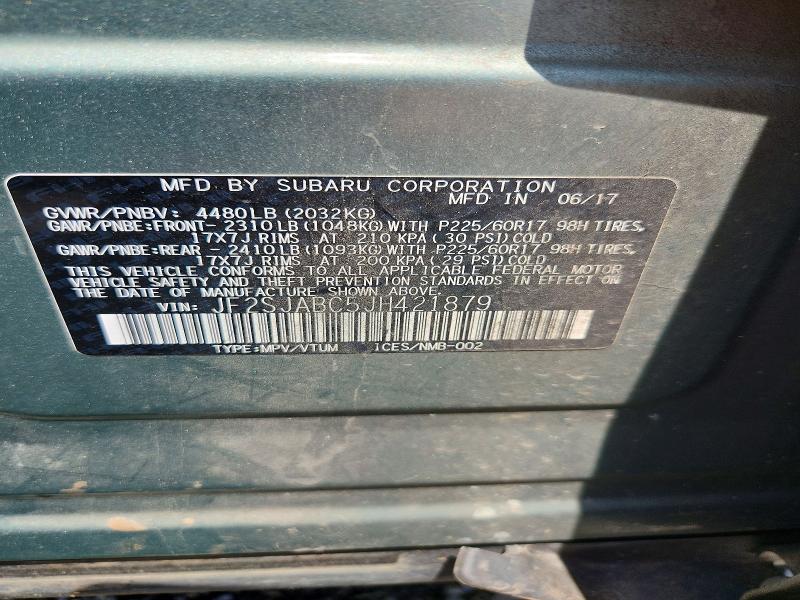 Продаж на аукціоні авто 2018 Subaru Forester, vin: JF2SJABC5JH421879, номер лоту: 54801886