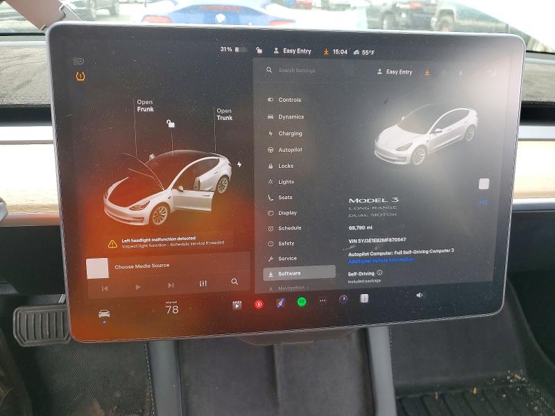 Продажа на аукционе авто 2021 Tesla Model 3, vin: 5YJ3E1EB2MF870547, номер лота: 52217736