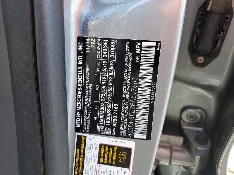 Aukcja sprzedaży 2015 Mercedes-benz Gl, vin: 4JGDF6EE2FA517662, numer aukcji: 53600376