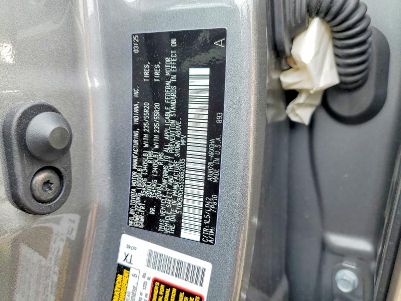 53537776 :رقم المزاد ، 5TDKBRCH5SS662035 vin ، 2025 Toyota Highlander Hybrid مزاد بيع