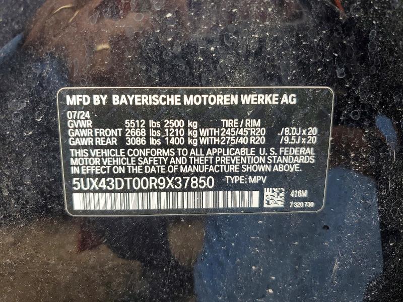 Aukcja sprzedaży 2024 Bmw X4, vin: 5UX43DT00R9X37850, numer aukcji: 49102576