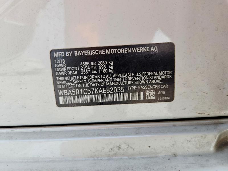 Продажа на аукционе авто 2019 Bmw 330i, vin: WBA5R1C57KAE82035, номер лота: 52506356