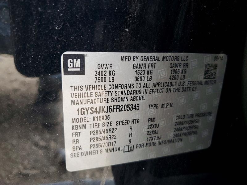 Продаж на аукціоні авто 2015 Cadillac Escalade, vin: 1GYS4JKJ6FR205345, номер лоту: 53380846