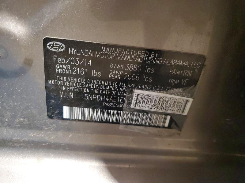 Aukcja sprzedaży 2014 Hyundai Elantra, vin: 5NPDH4AE1EH483102, numer aukcji: 51846086