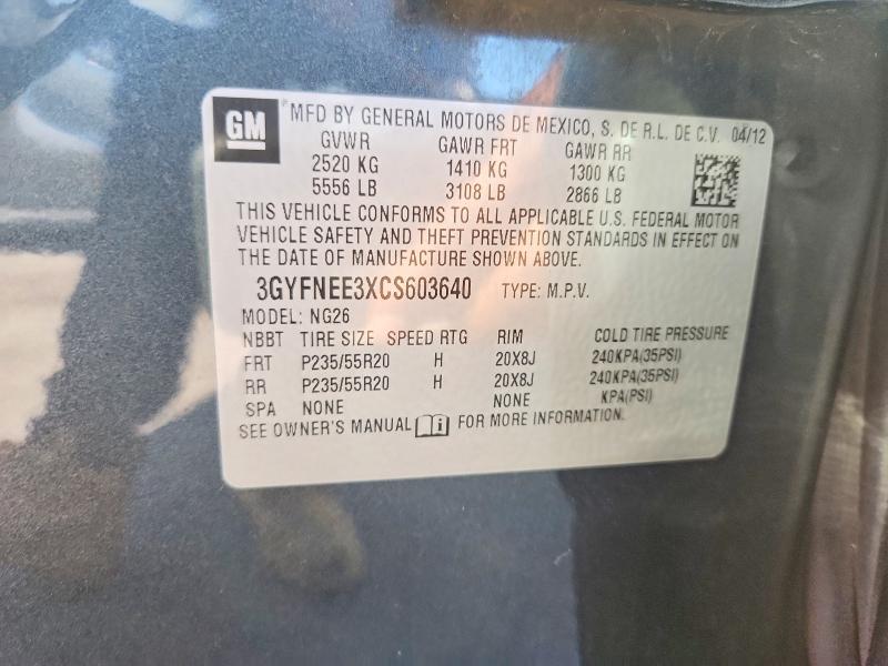 Продажа на аукционе авто 2012 Cadillac Srx, vin: 3GYFNEE3XCS603640, номер лота: 54338136