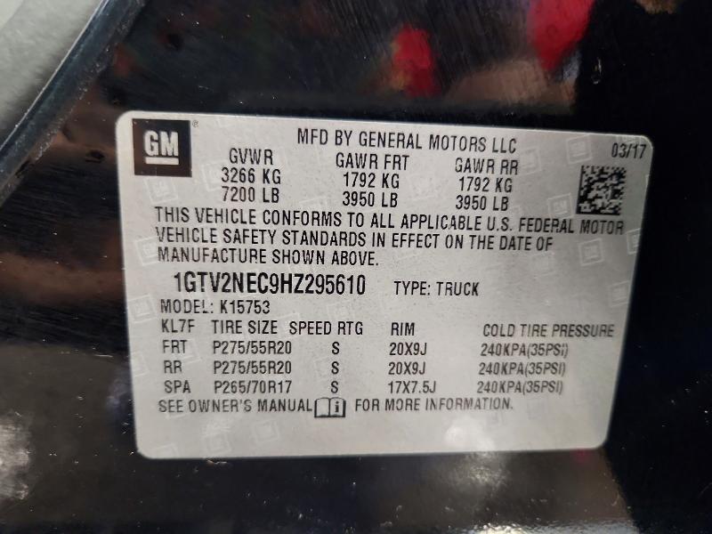 Auction sale of the 2017 Gmc Sierra, vin: 1GTV2NEC9HZ295610, lot number: 53446396