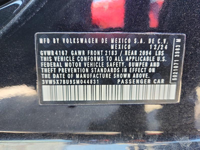 2025 Volkswagen Jetta მანქანა იყიდება აუქციონზე, vin: 3VW5X7BU9SM044831, აუქციონის ნომერი: 53285756