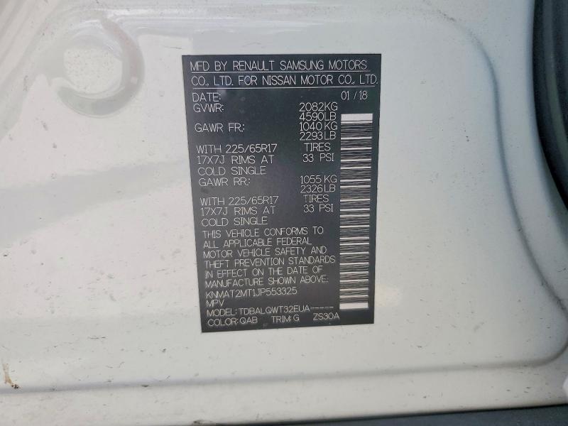 2018 Nissan Rogue მანქანა იყიდება აუქციონზე, vin: KNMAT2MT1JP553325, აუქციონის ნომერი: 54247136