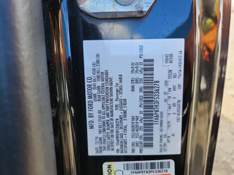 54822696 :رقم المزاد ، 1FA6P8TH3F5336278 vin ، 2015 Ford Mustang مزاد بيع