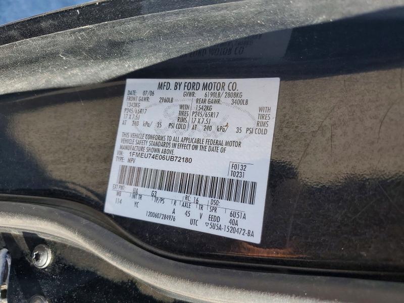 Aukcja sprzedaży 2006 Ford Explorer, vin: 1FMEU74E06UB72180, numer aukcji: 55049726