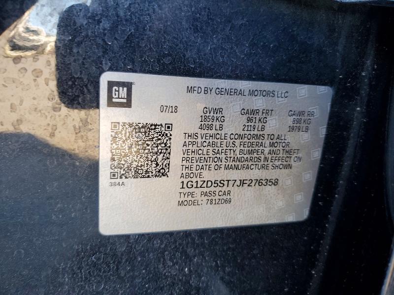 Aukcja sprzedaży 2018 Chevrolet Malibu, vin: 1G1ZD5ST7JF276358, numer aukcji: 54433086