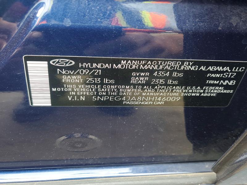 Продажа на аукционе авто 2022 Hyundai Sonata, vin: 5NPEG4JA8NH146009, номер лота: 55199246