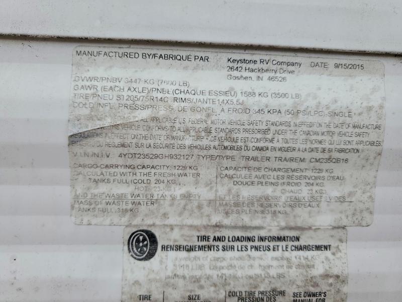 Продажа на аукционе авто 2016 Cole Recreational Vehicle (rv), vin: 4YDT23529GH932127, номер лота: 53529526