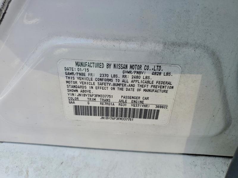 50780376 :رقم المزاد ، JN1BV7AP3FM337751 vin ، 2015 Infiniti Q50 مزاد بيع