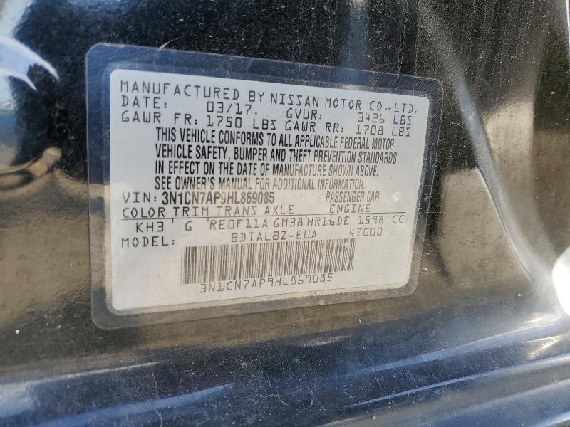 Aukcja sprzedaży 2017 Nissan Versa, vin: 3N1CN7AP9HL869085, numer aukcji: 53034576